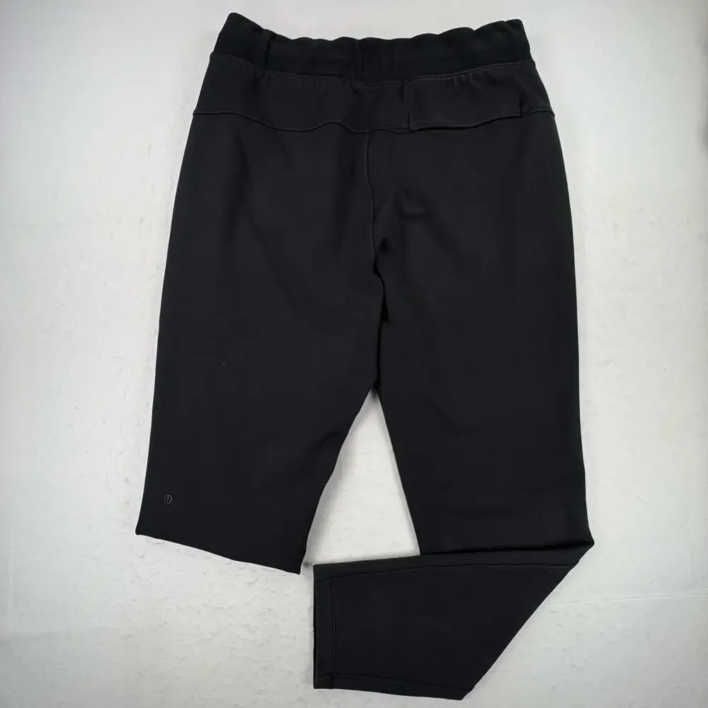 Lululemon Jogger Pants Mens Large Black Elastic Waist Knit Slim Fit Lounge Gym